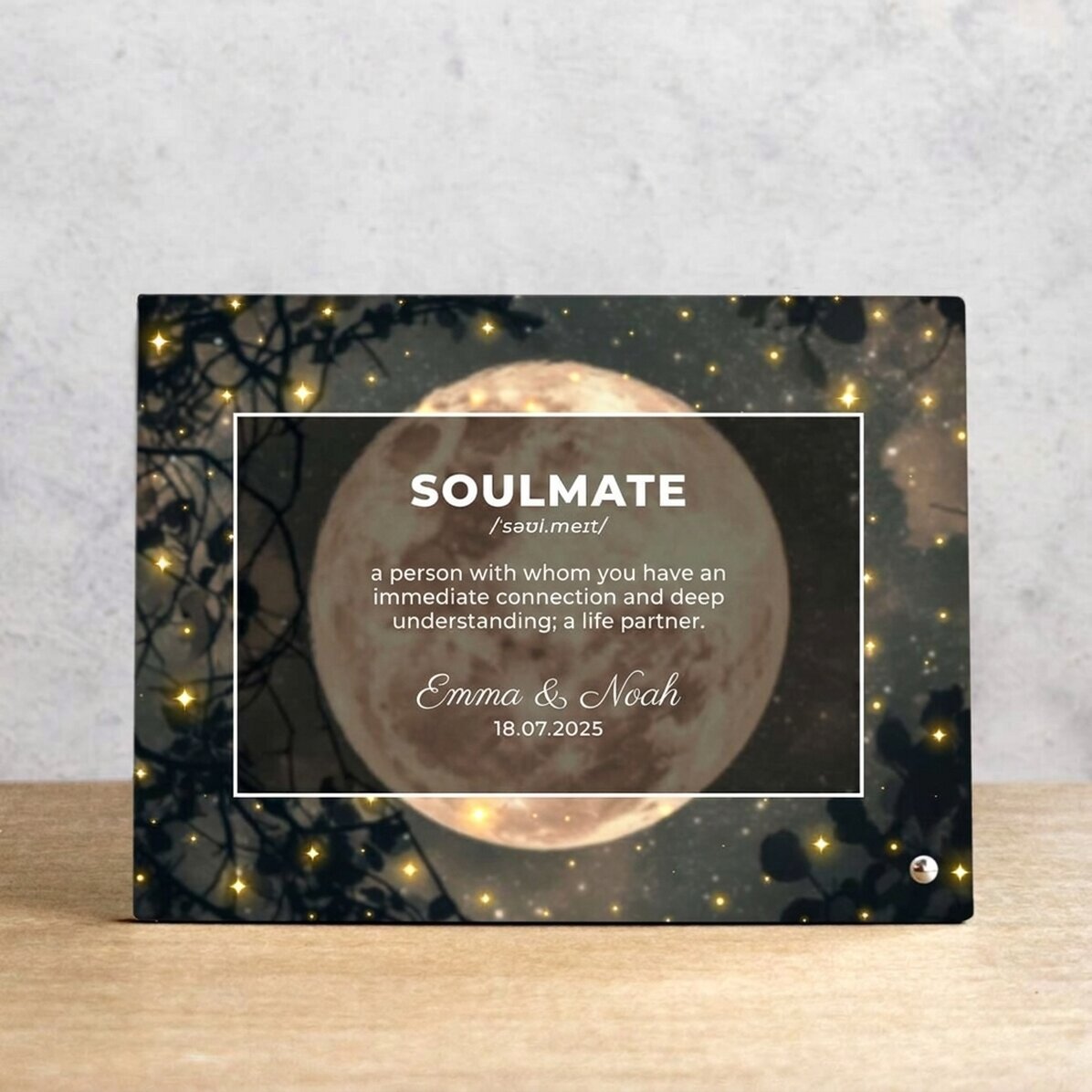 Cornice da scrivania personalizzata con testo - Full moon compatibility