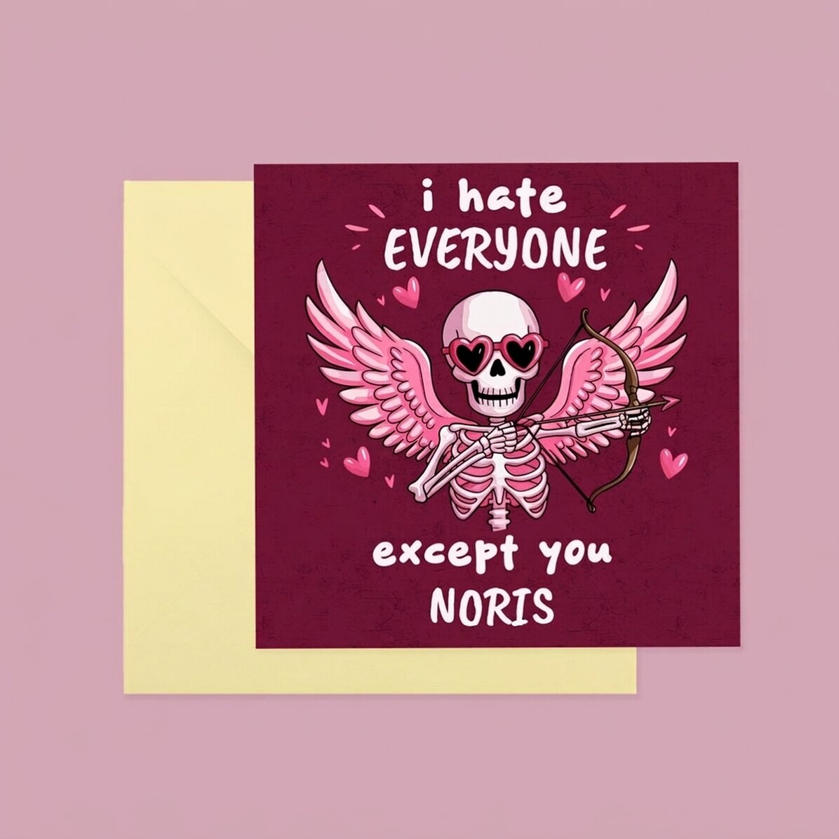 Tessera quadrata personalizzata con scritta - "Hate everyone"