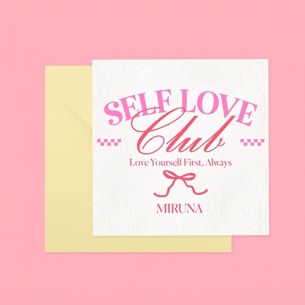 Tessera quadrata personalizzata con testo - Self Love Club