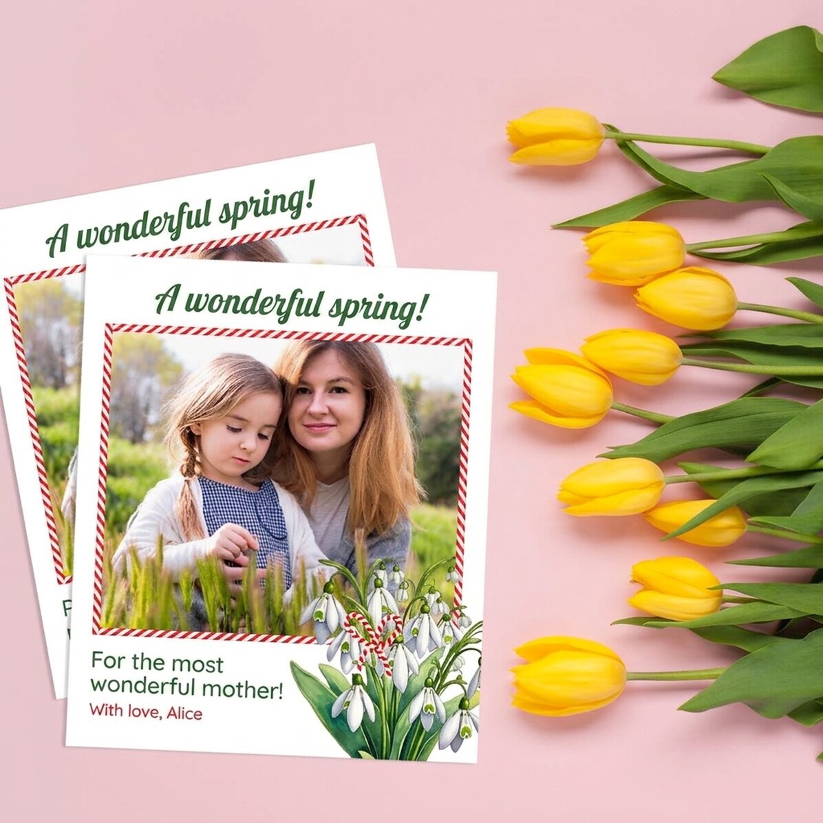 Foto personalizzata 10x12 cm con immagine e testo - Primavera