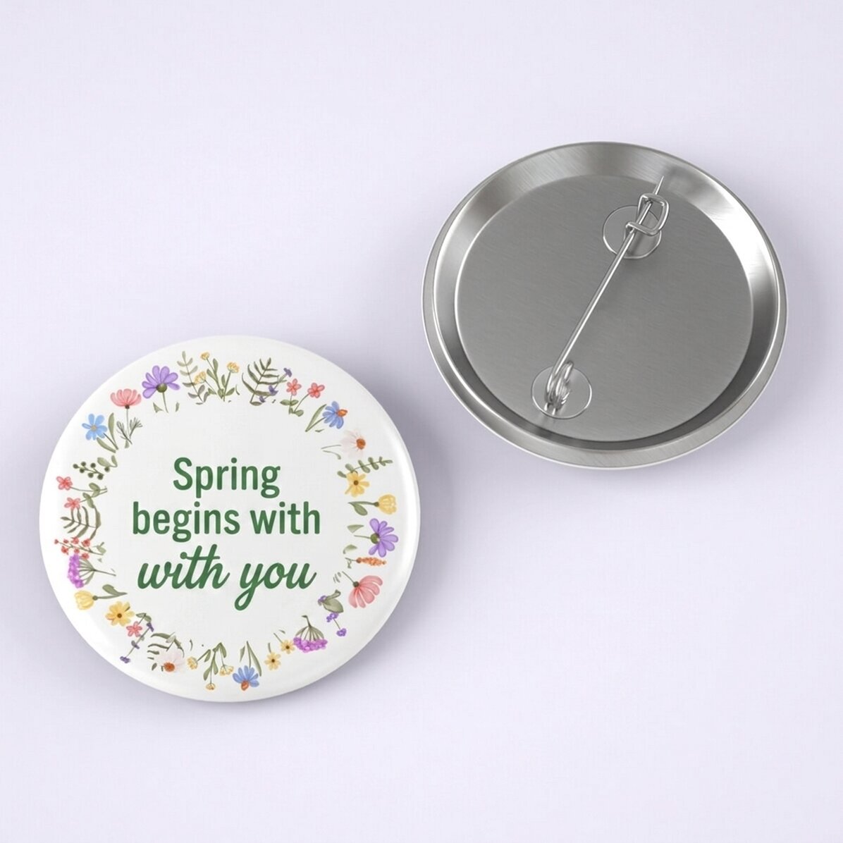 Distintivo personalizzato con scritta - La primavera inizia con te