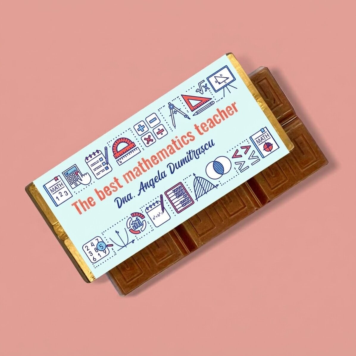 Mini tavoletta di cioccolato personalizzata con messaggio - Matematica