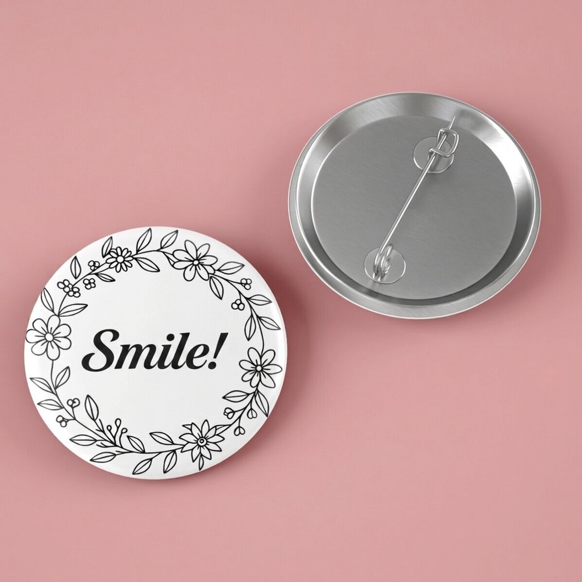 Spilla personalizzata con messaggio - Sorridi