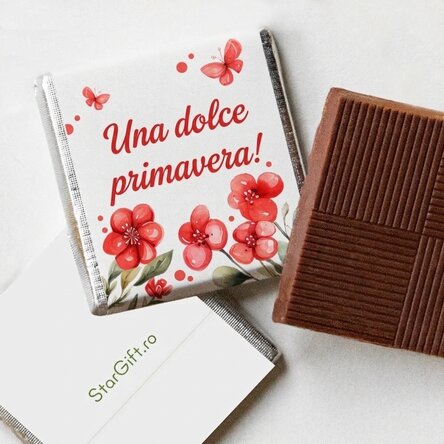 Mini cioccolatino personalizzato con messaggio - Una dolce primavera