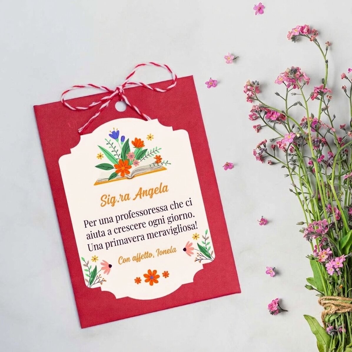 Martisor da piantare personalizzato con dedica per le insegnanti