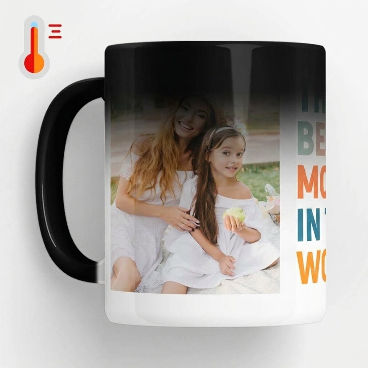 Tazza termosensibile personalizzata con 2 foto - La mamma migliore del mondo!