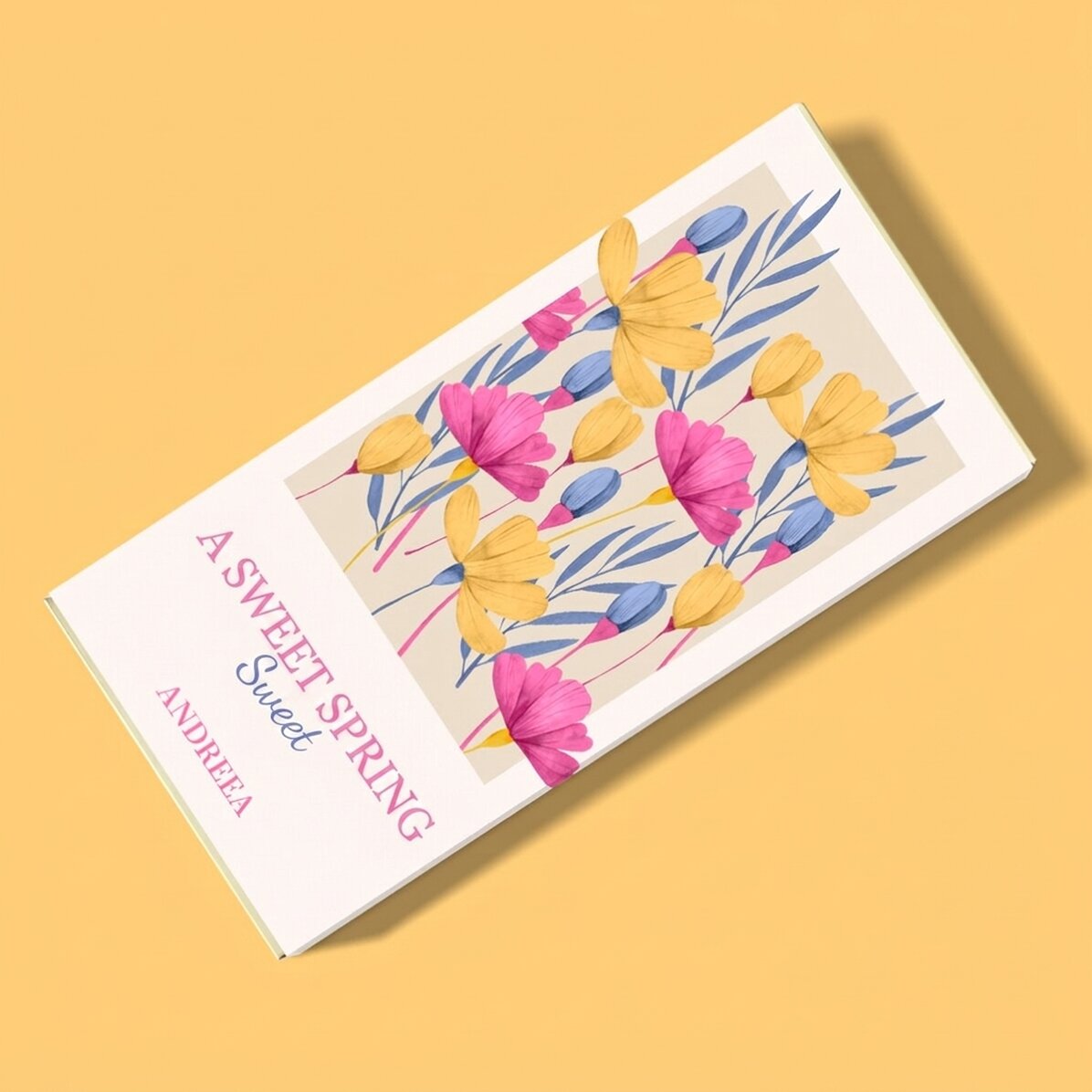 Cioccolato personalizzato con scritta - Fiori di primavera
