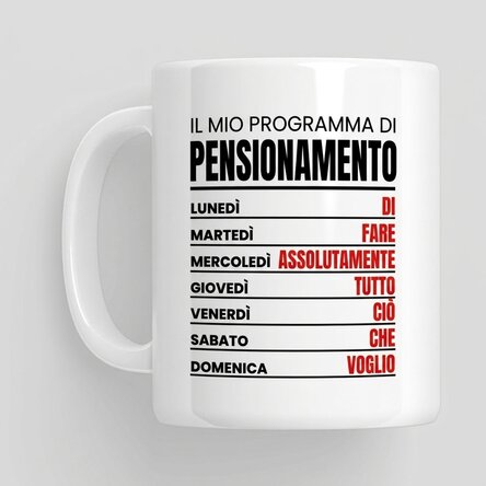 Tazza con messaggio - Programma settimanale