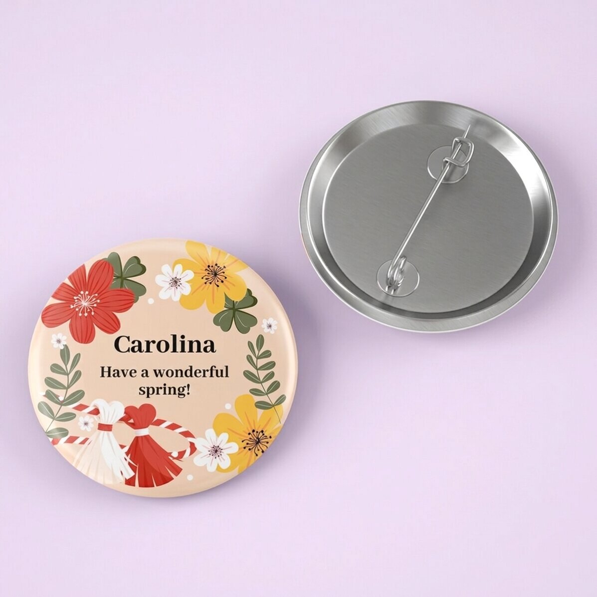 Distintivo personalizzato con nome e testo