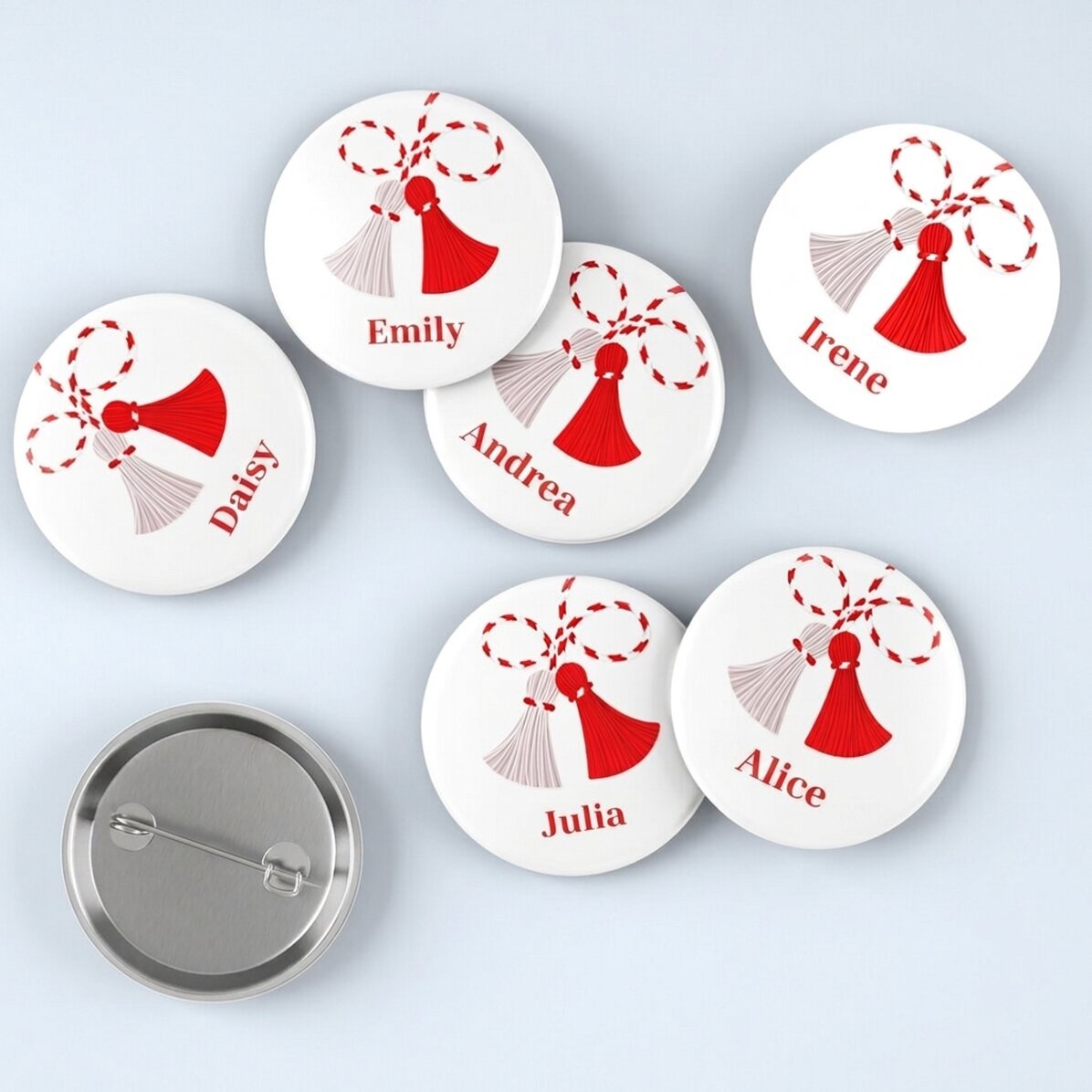 Set di 6 spille personalizzate con il tuo nome