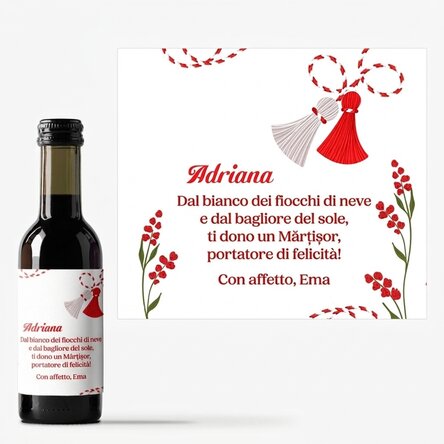 Mini bottiglia di vino personalizzata con messaggio