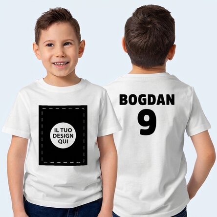 Maglietta in cotone personalizzata per bambina - sul retro con la tua grafica e il tuo testo