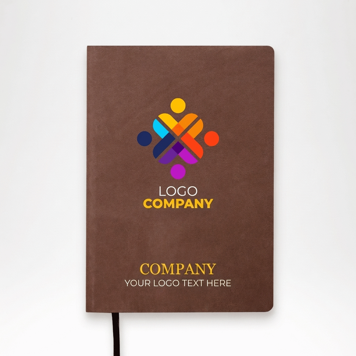 Agenda in pelle personalizzata a colori con logo e testo