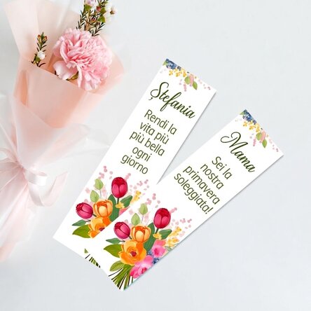 Segnalibro personalizzato con messaggio - Fiori