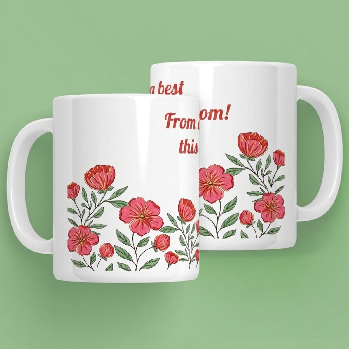 Tazza personalizzata con scritta - Motivo floreale