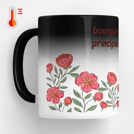 Tazza termosensibile personalizzata con scritta - Motivo floreale