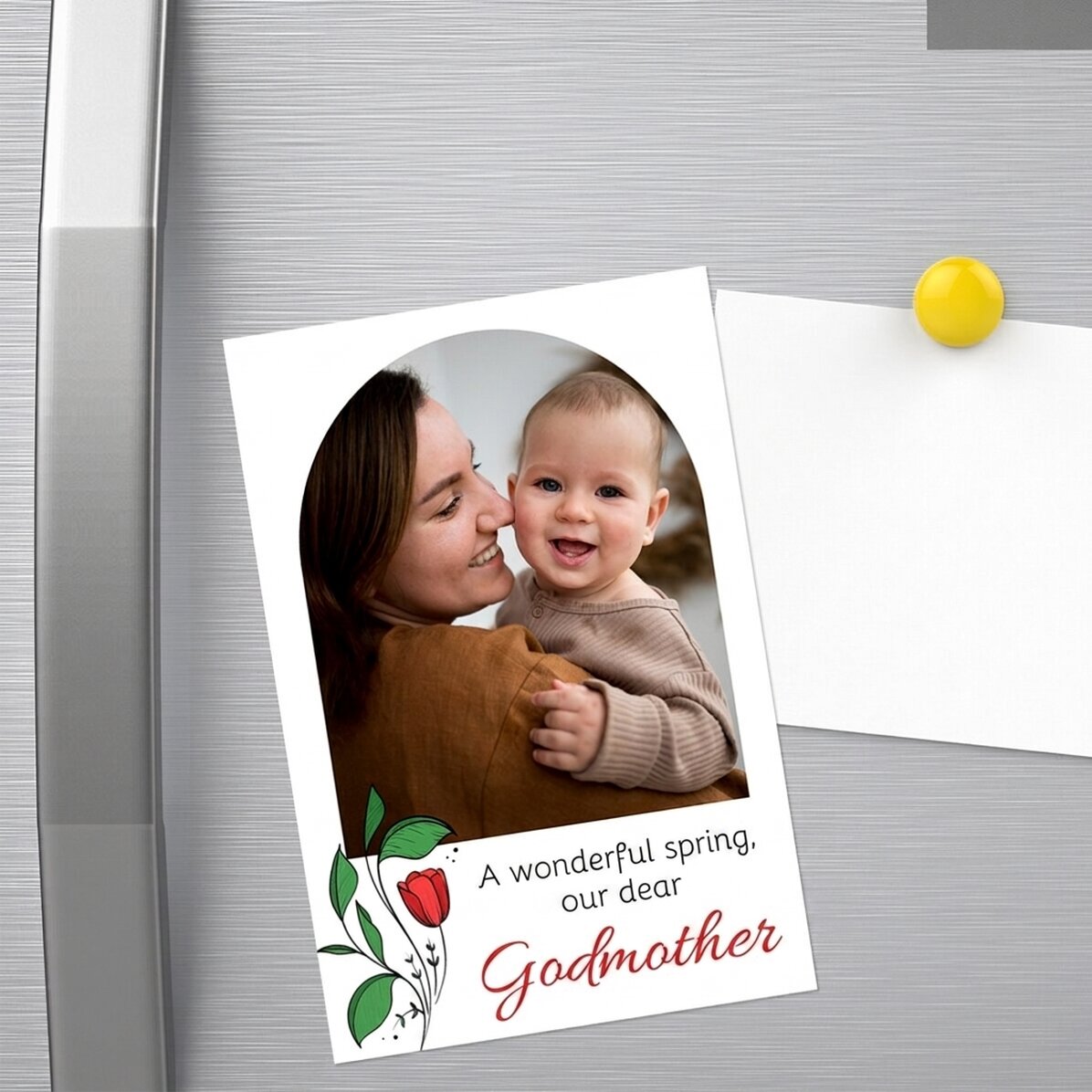 Magnete personalizzato 10x15 cm con foto e messaggio - Fiori per te