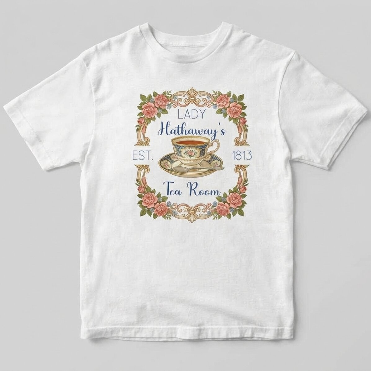 Custom cotton T-shirt with text - Tea House