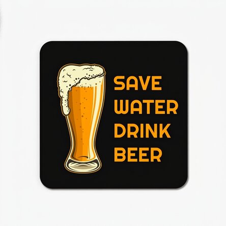 Sottobicchiere con scritta - Save water, drink beer