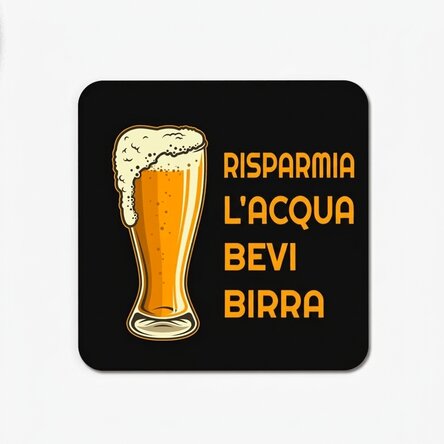 Sottobicchiere con scritta - Save water, drink beer