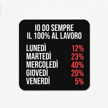 Sottobicchiere con scritta - 100% at work