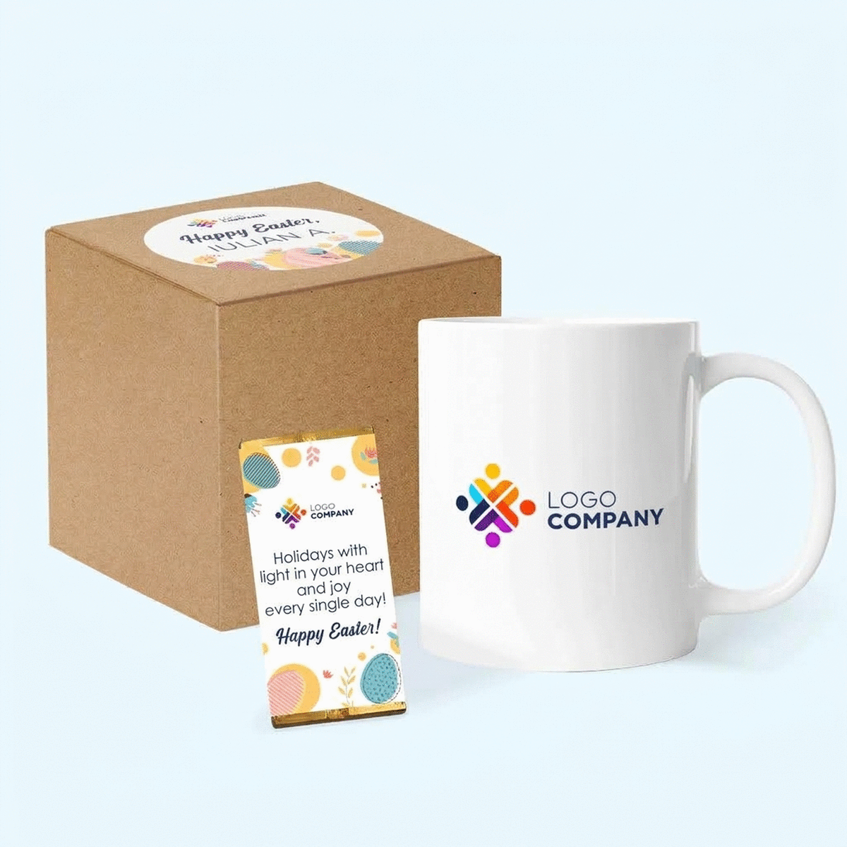 Set regalo personalizzato con logo - Buona Pasqua