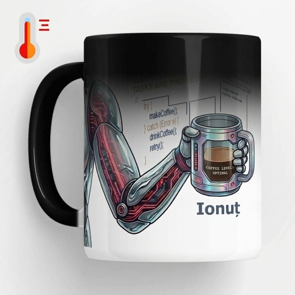 Tazza termosensibile personalizzata con testo - Programmatore