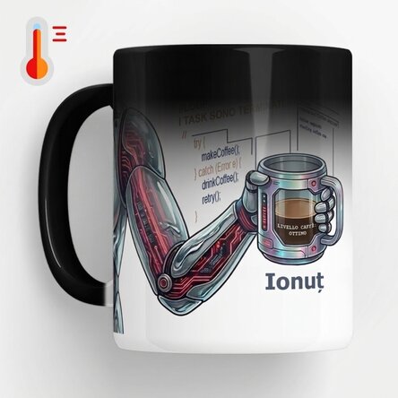 Tazza termosensibile personalizzata con testo - Programmatore