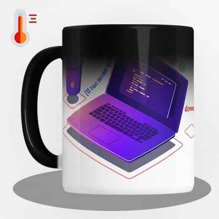 Tazza termosensibile personalizzata con testo - Programmazione