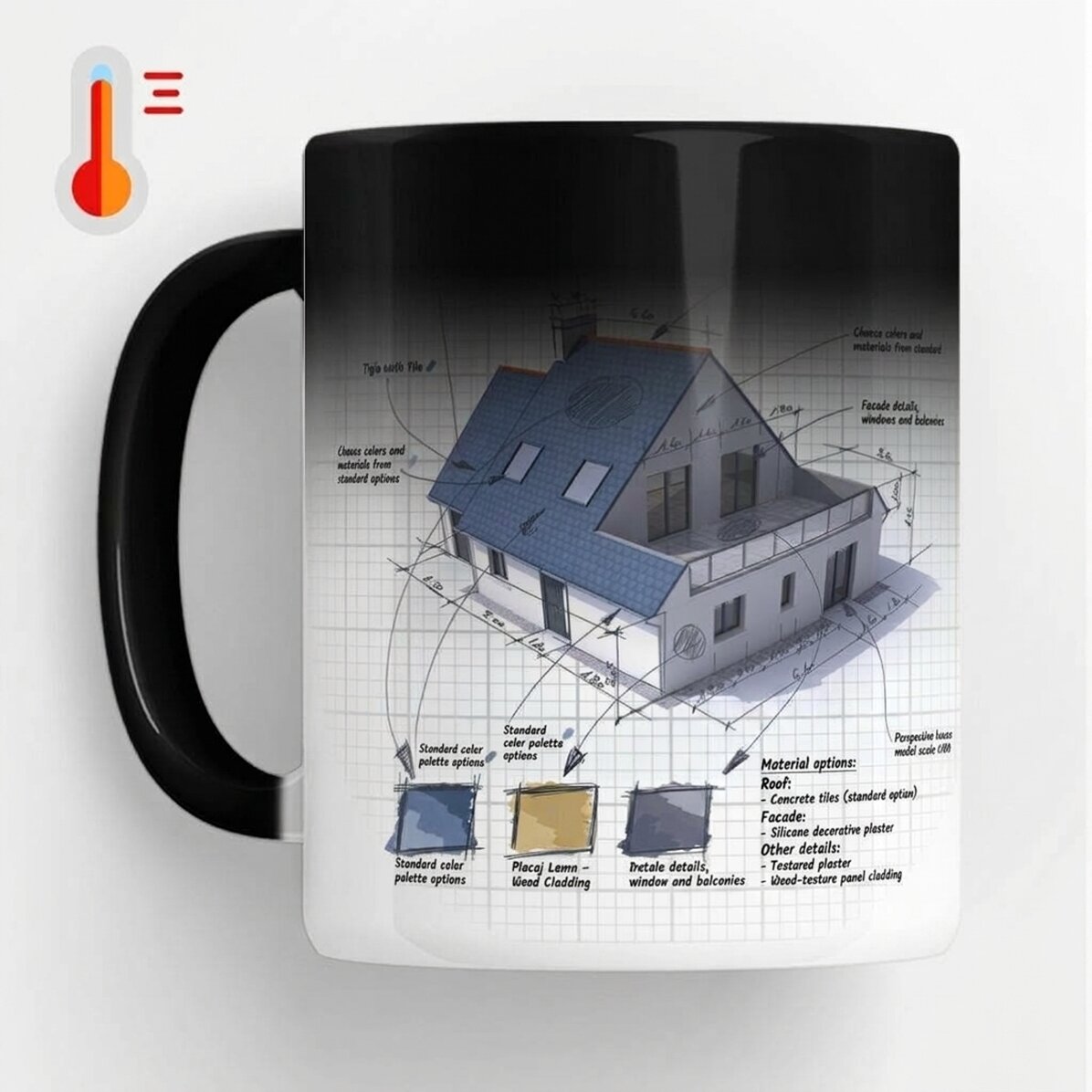 Tazza termosensibile personalizzata con scritta per architetti