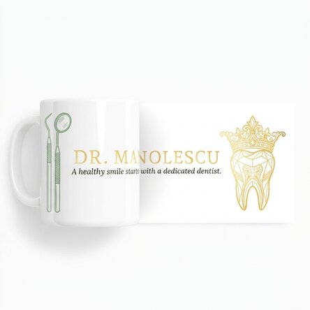Personalised mug with text - Golden Dentist