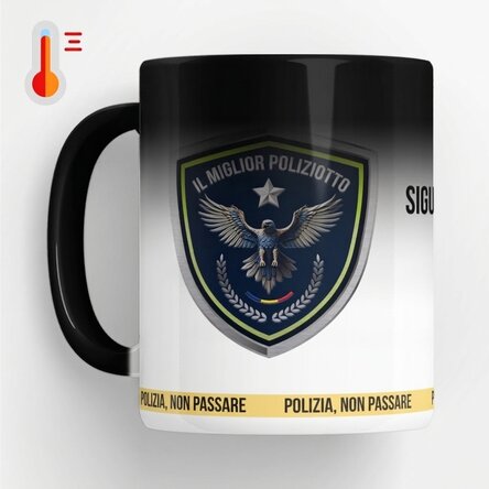Tazza termosensibile personalizzata con scritta - Il miglior poliziotto