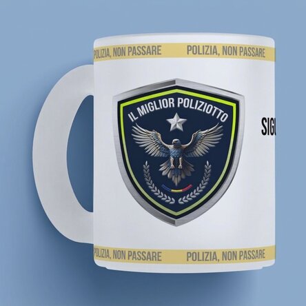 Tazza personalizzata con scritta - Il miglior poliziotto