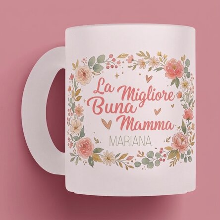 Bicchiere in vetro personalizzato con scritta - La mamma migliore