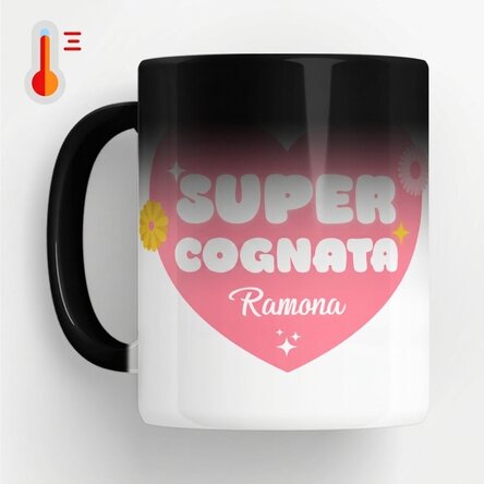 Tazza termosensibile personalizzata con scritta - Super cognata
