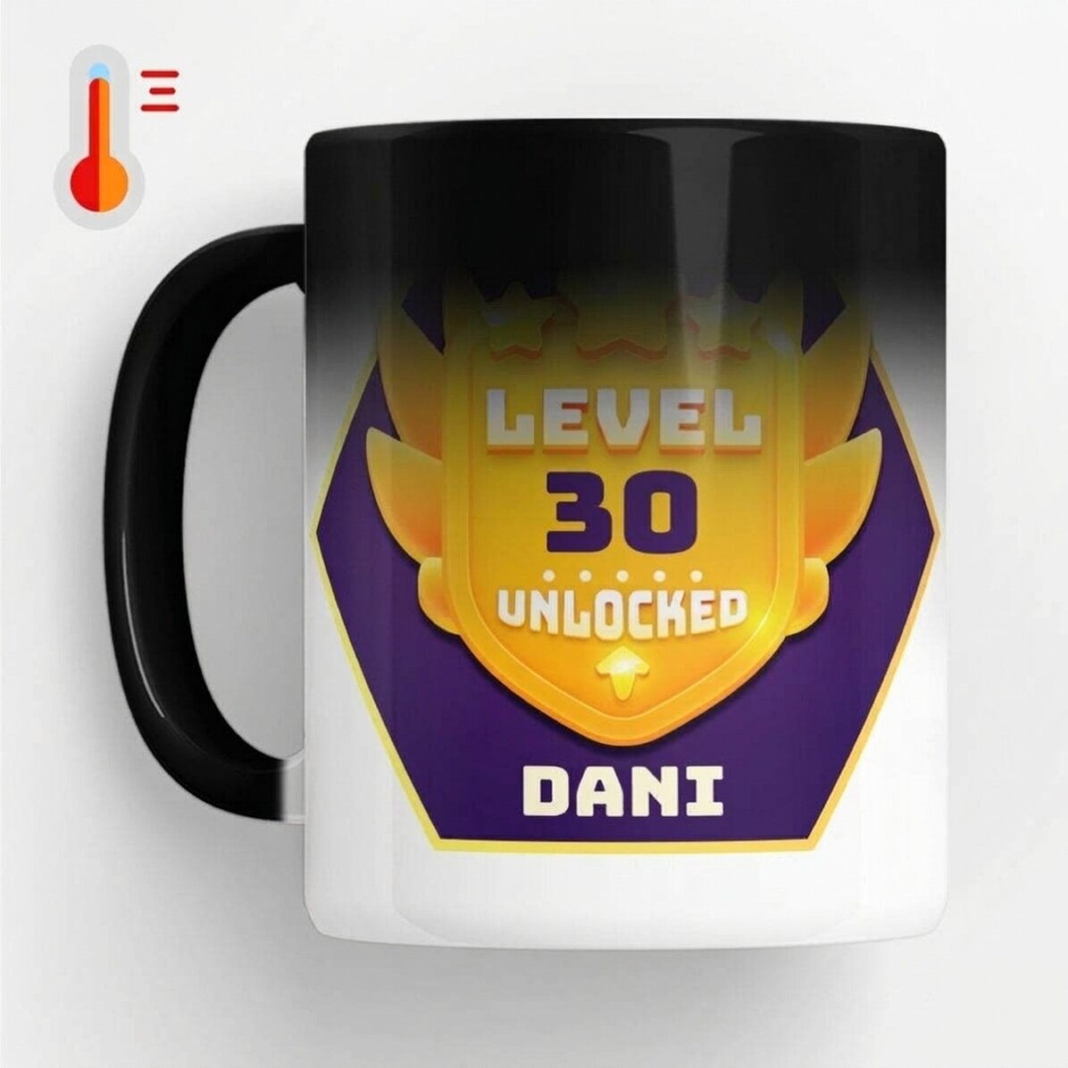 Tazza termosensibile personalizzata con dedica per un compleanno - Level Unlocked