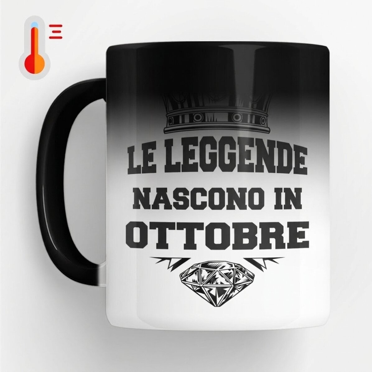 Tazza termosensibile personalizzata con testo - Le leggende nascono in...