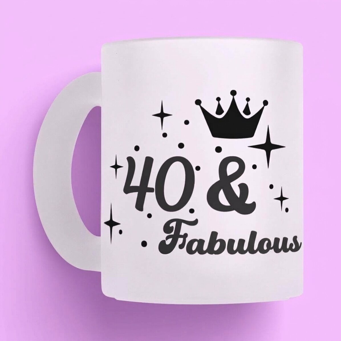 Bicchiere in vetro opaco personalizzato con scritta per un compleanno - Fabuloasa