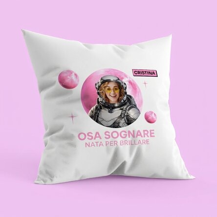 Cuscino personalizzato con foto e testo - Dare to Dream
