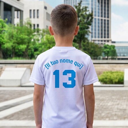 Maglietta sportiva per bambini personalizzata sul retro con nome e numero - Appassionato di calcio