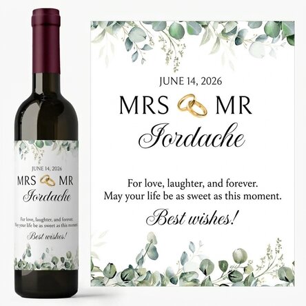 Vino personalizzato con messaggio - Mrs & Mr