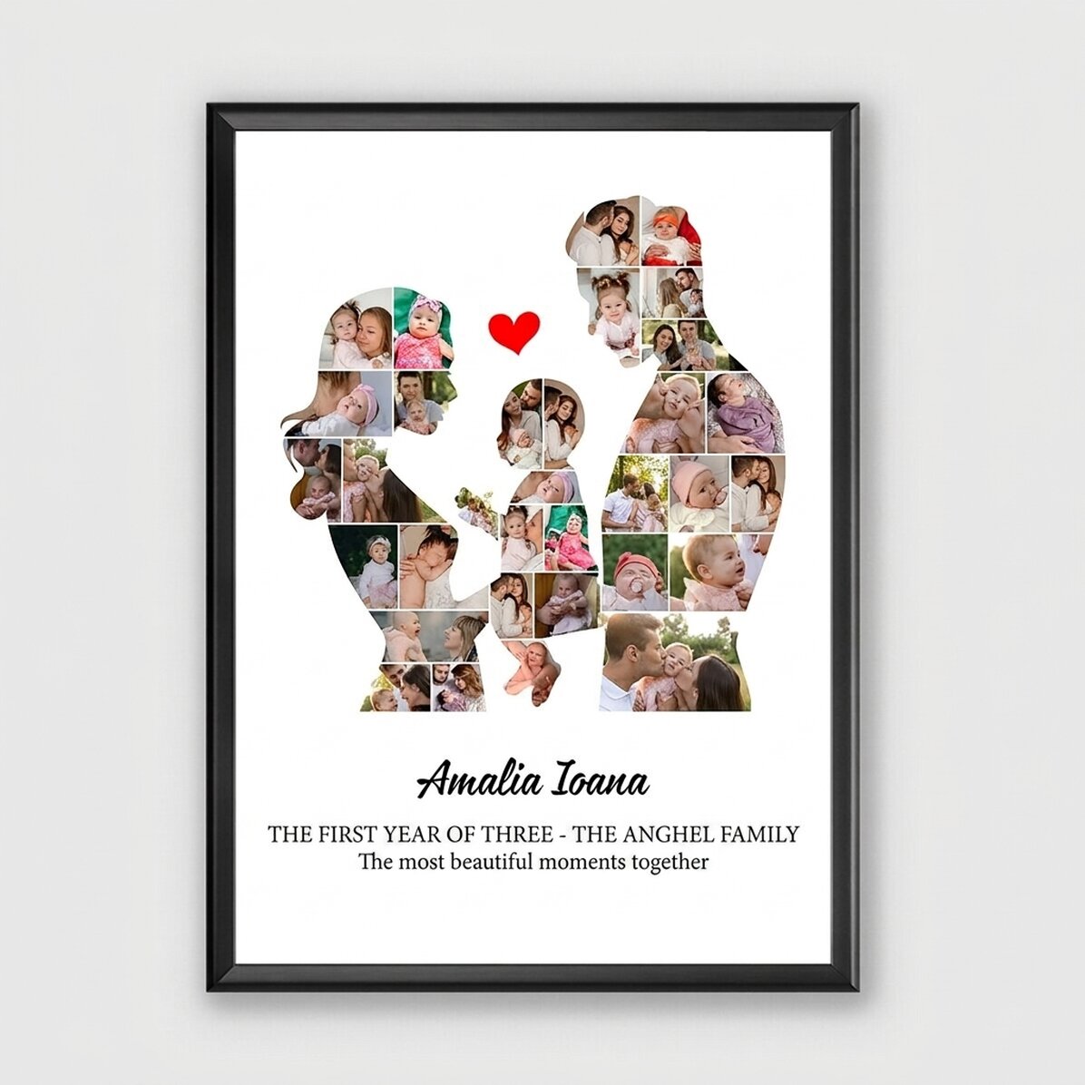 Quadro personalizzato con testo e 33 foto - Family
