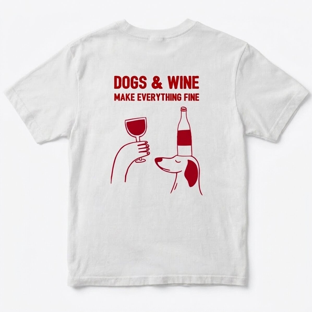 Maglietta in cotone personalizzata con scritta - Wine