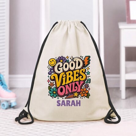 Zaino personalizzato con messaggio - Good vibes only