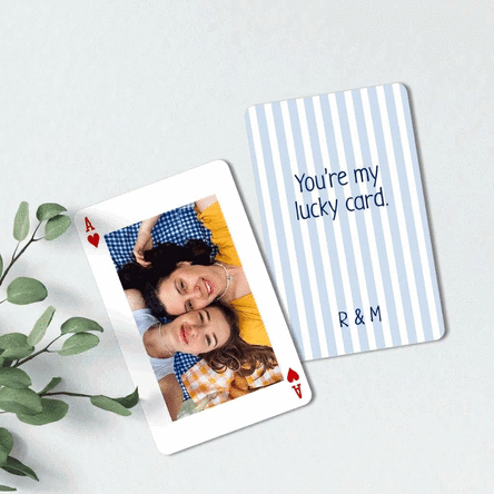 Carta in alluminio personalizzata fronte-retro con foto e messaggio - Carta da gioco