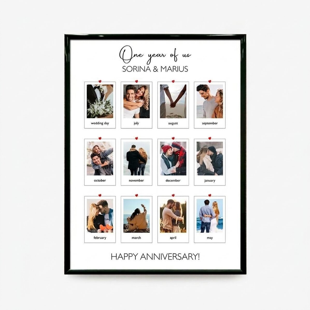 Quadro personalizzato con 12 foto e un messaggio - I nostri ricordi