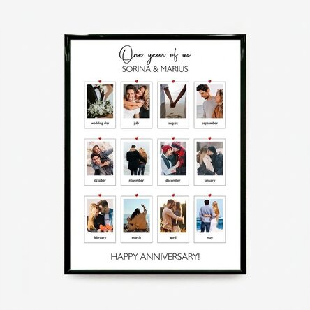 Quadro personalizzato con 12 foto e un messaggio - I nostri ricordi