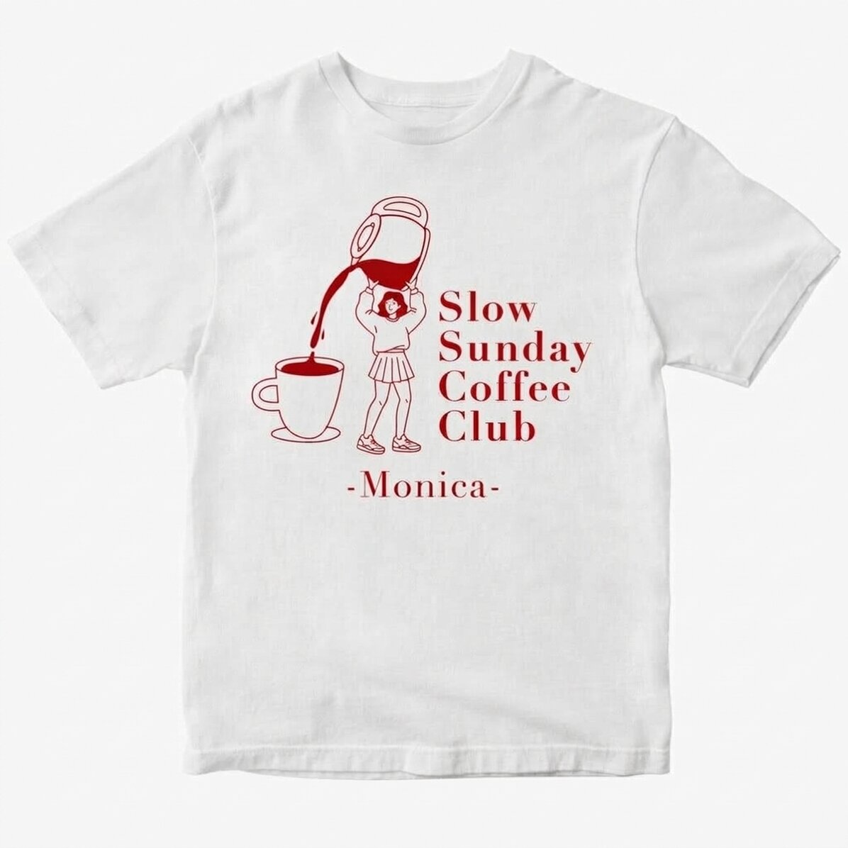 Maglietta in cotone personalizzata con scritta - Coffee