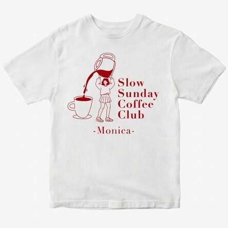 Maglietta in cotone personalizzata con scritta - Coffee