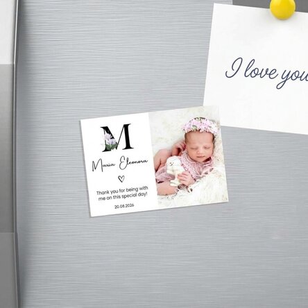 Magnete personalizzato 10x7 cm con foto e testo - Ricordo del battesimo